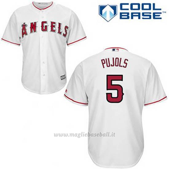 Maglia Baseball Uomo Los Angeles Angels Albert Pujols 5 Bianco 1ªCool Base